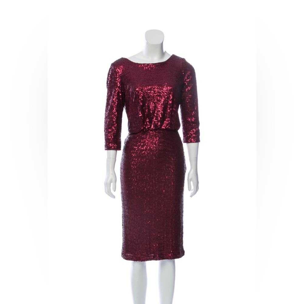 Brand new Red sequined open back Badgley Mishka knee length dress